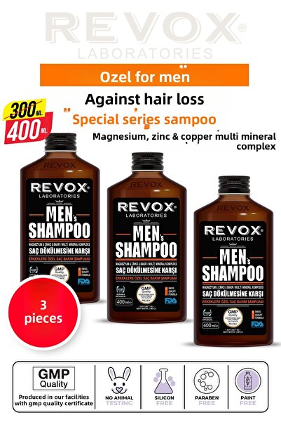 Revox Men's Revox Hair Loss Shampoo - 400 ML x 3 Pieces