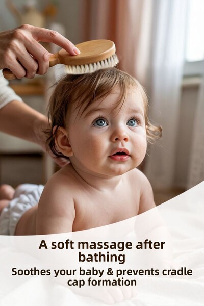 Nami Baby فرشاة شعر الأطفال من شعر الماعز الطبيعي - فرشاة شعر الماعز الطبيعية بنسبة 100%