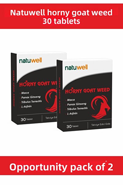 Natuwell 2 عبوة من حشيشة العنزة 30 قرصًا