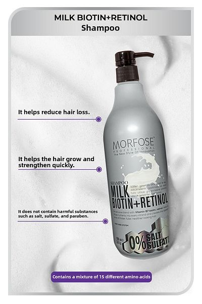 Morfose Nourishing, Repairing and Revitalizing Salt-Free Shampoo with Keratin and Retinol Content 1000ml
