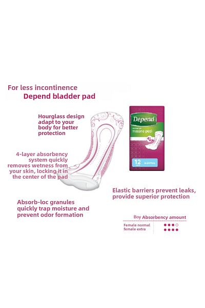 Depend Bladder Pad Women's Extra 10 Pieces 8 Pieces