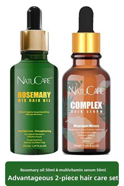 NatuCare مجموعة العناية بالشعر المكونة من قطعتين من الزيوت المعجزة لتنعيم الش...