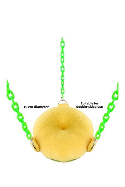 Kuşarkadaşım Double Sided Budgie Round Bagel Swing - Yellow Green Toy