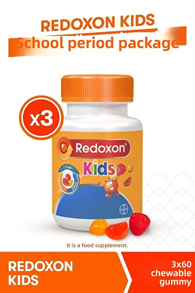 Redoxon Kids 3-Piece School Period Package I Supplement Containing Vitamin C, Vitamin D, and Zinc for Children