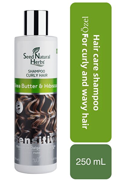 Seed Natural Herbs شامبو العناية بالشعر المجعد والمموج بزبدة الشيا والكركديه - خالي من الكبريتات 250 مل