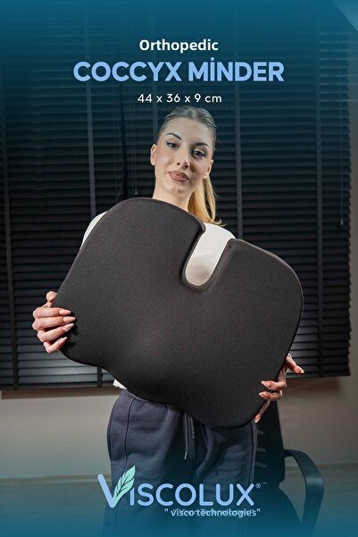 Viscolux وسادة جلوس لتقويم العظام من Coccyx - وسادة سوط فيسكو هيميرويد أسود 4...