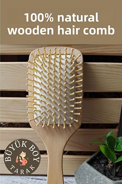 Lovendas Raw Wooden Hair Comb - Wooden Hair Brush Large Size