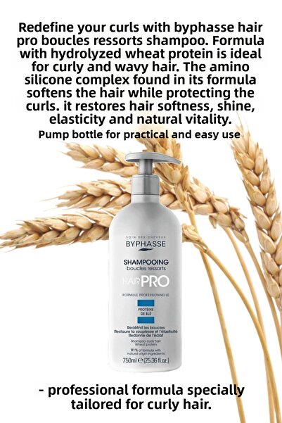 BYPHASSE Hair Pro Refreshing Shampoo Special for Curly Hair 750ml
