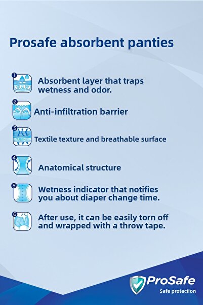 PROSAFE Pantyhose Large Patient Diapers (L) 30 Pcs