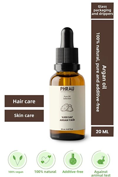 Phrau 20 مل زيت أرغان نقي وطبيعي 100%