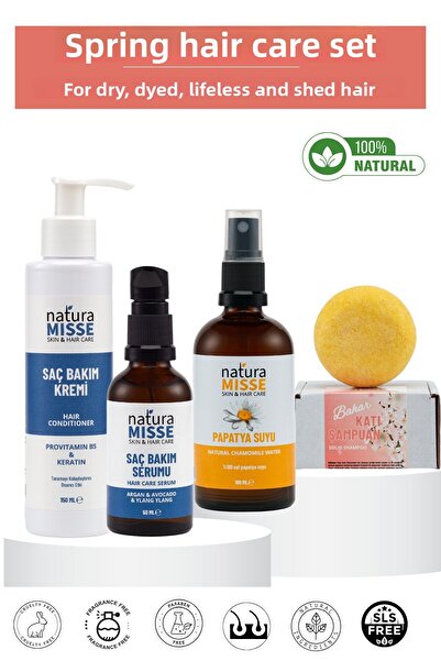 NaturaMisse Spring Loss Set - Vibrant Plump Shiny Hair, Natural Hair Care wit...