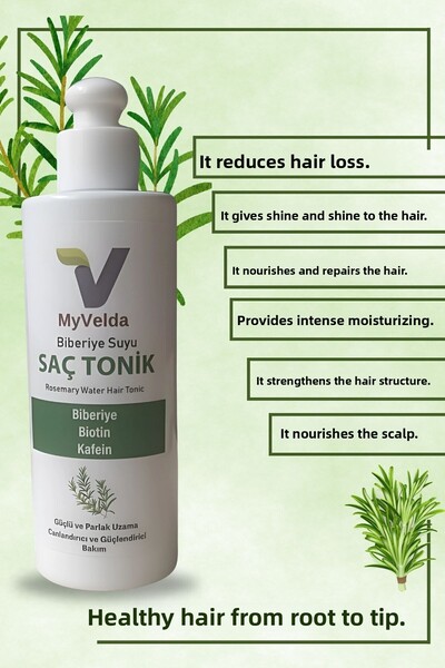 VELDA TECH قوة فروة الرأس من ماي فيلدا مع إكليل الجبل وذيل الحصان وزيت الأفوكادو والبانثينول، وتنشط الشعر