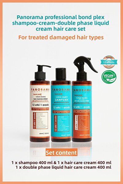 PANORAMA PROFESSIONAL مجموعة العناية الاحترافية بوند بليكس 12 تأثير - في 1/400 مل شامبو وبلسم، نباتي