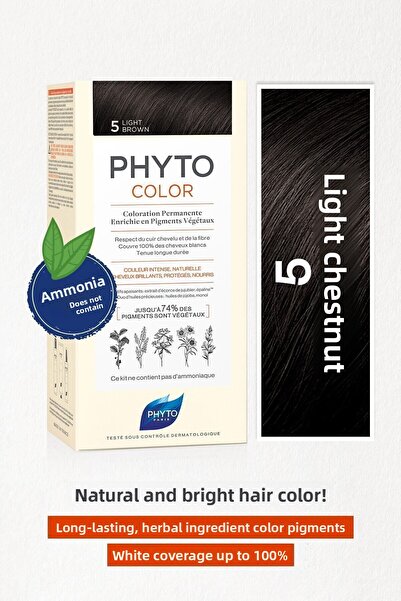Phyto , Color, Permanent Hair Dye, 5 Light Chestnut, 50 ml