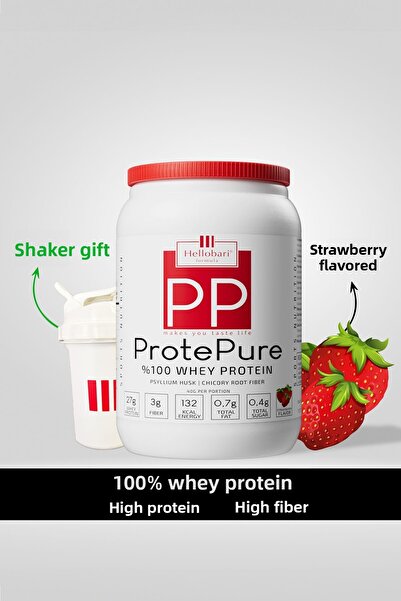 Hellobari Formula بروتي بيور - بروتين ويلي 100%، بنكهة الفراولة، 28 حصة