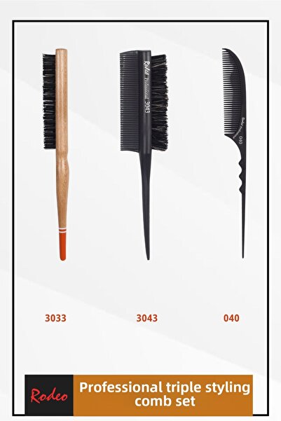 RODEO مجموعة تصفيف الشعر الاحترافية ذات الثلاثة كعكات والكريب
