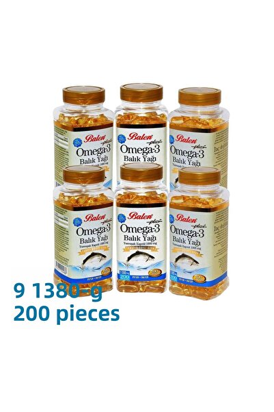 Balen Plus+ Omega-3 Fish Oil Soft Capsule 200 Capsules X 1380Mg X 6 Boxes