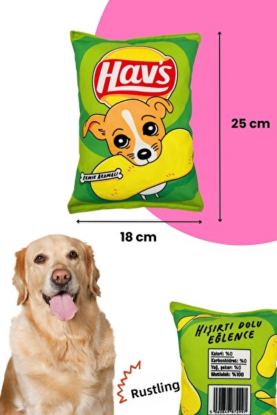 Havhav Hav's Plush Chips Rustle Sound Dog Toy Chips Shaped Sounding Dog Play Companion