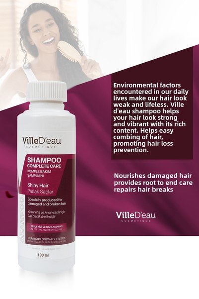 ville d'eau Complete Care Shampoo Special for Oily Dyed Damaged Hair Shedding 100 ml [Travel Size] Unisex