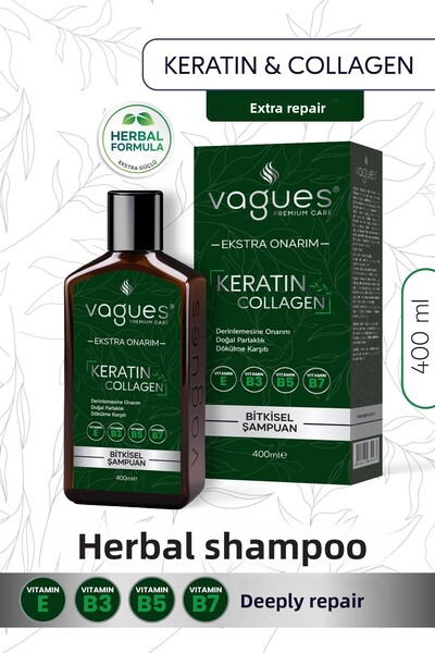 Vagues Premium Care شامبو كيراتين كولاجين إكسترا ريبير المضاد للتساقط والنمو ...