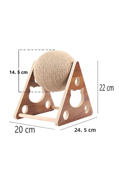 TİNEKE PETSHOP Wooden String Cat Toy Ball Cat Scratch