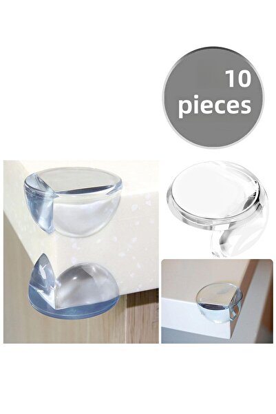İdeal Baby Child Protection Set 10 Pieces Silicone Corner Protector for Furniture Corners Circular Silicone Corner Protector