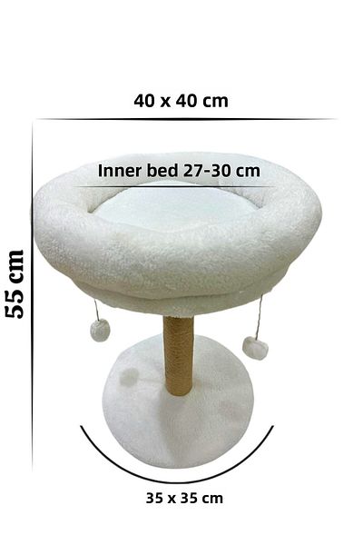 Komano Pontika 2 in 1 | Cat Scratching Board | Round Bed | 40 cm Mattress, 55 cm Length |