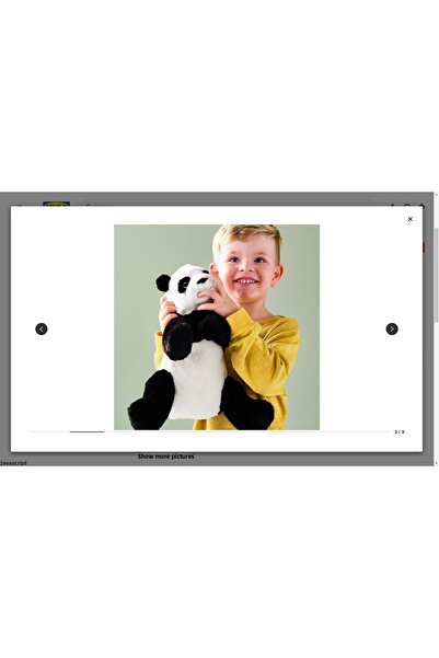 IKEA Kramig Soft Toy, White-Black, 30 cm