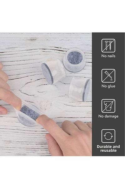 Yenigeldi 8 bucăți (15 mm - 17 mm) Protector pentru scaune de masă din silicon, antiderapant pentru scaune de masă
