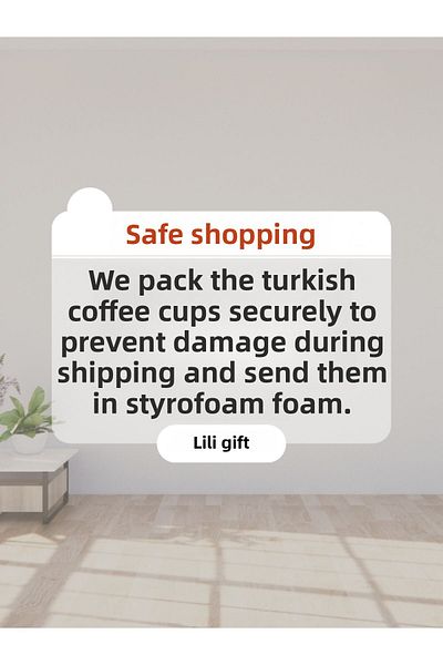 lili hediyelik Floral Cat Printed Set of 4 Turkish Coffee Cups