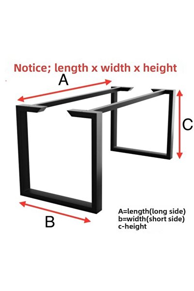 A&N DEKOR Picior de masă din metal / 4-6 persoane / Negru / 2 bucăți / 58x6x70(h), AN0192