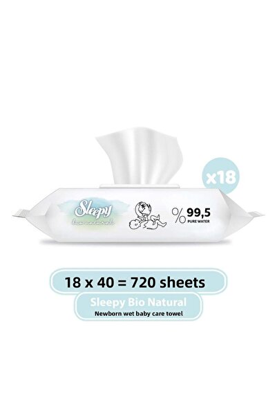 Sleepy مناديل مبللة بيو ناتشورال لحديثي الولادة × 18 قطعة