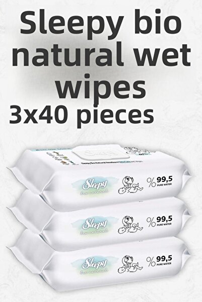 Sleepy مناديل مبللة بيو ناتشورال لحديثي الولادة × 3 قطع