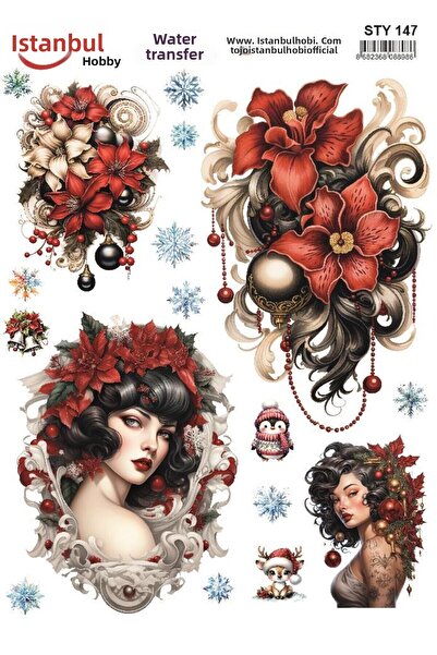 İstanbul Hobi نقل مائي للعام الجديد 25x35 سم STY147