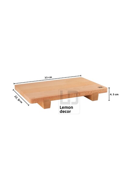 Limon Dekor Solid Beech Footed Serving and Chopping Board – 33X22.5X4.5 cm | ...