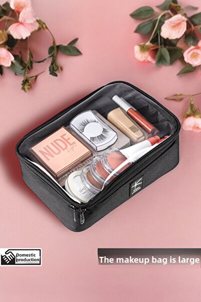 Kityuu حقيبة ماكياج غراندي |   حقيبة مكياج شفافة احترافية للسفر ومستحضرات الت...