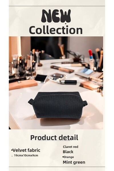 FDF STORE Geanta de machiaj din catifea in 4 culori