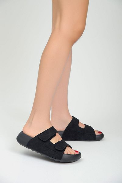 Qramed Orthopedix Double Striped Velcro Unisex Sports Slippers Qr25151