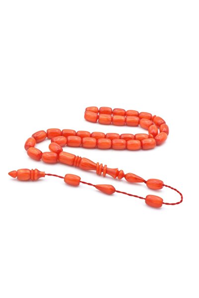 Murty99 Пръстен с молитвени мъниста от сребристо-оранжев кехлибар, изработен ...