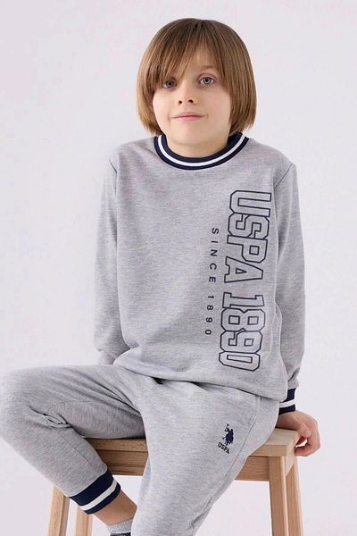 U.S. Polo Assn. Σετ φόρμας για αγόρι US1939 Grey Melange