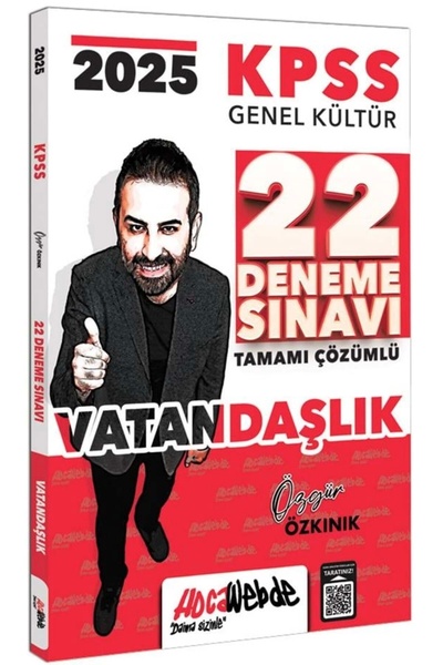 Hocawebde Yayınları HocaWebde 2025 KPSS Vatandaşlık 22 Deneme Çözümlü - Özgür Özkınık HocaWebde Yayınları