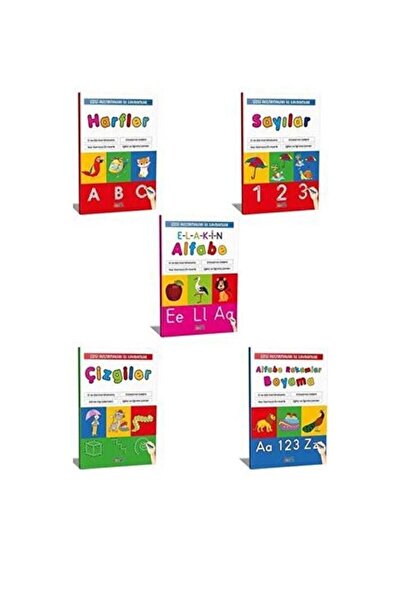 Genel Markalar Çizgi Alıştırmaları I?le Alfabe Kavram Seti 5 Kitap (YENİ)