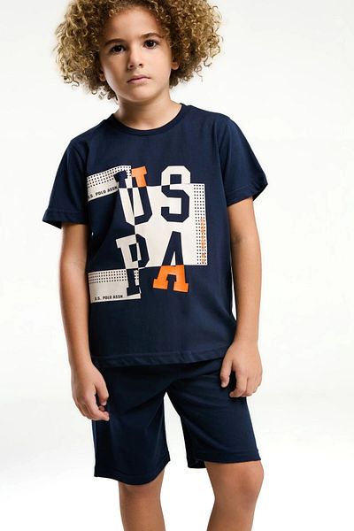 U.S. Polo Assn. BOY'S BERMUDA SUIT - NAVY BLUE