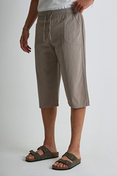 Dechers Erkek Regular %100 Pamuk Keten Görünümlü Kapri DC204