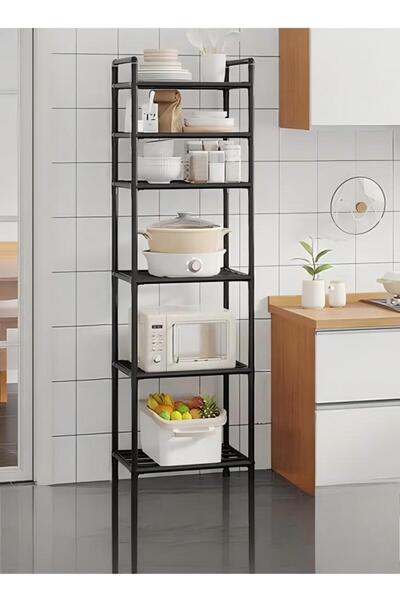 Generic 6-layer Kitchen Storage Rack With Rollers Kitchen Bedroom Laundry Room Vertical Metal Shelf Rack