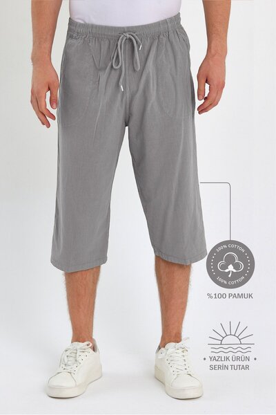 Dechers Men's Regular 100% Cotton Linen Look Capri Dc204