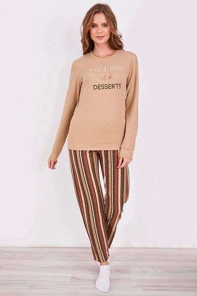 Arnetta Γυναικεία μακρυμάνικη πιτζάμες Vivre D'amour Et De Desserts Mink
