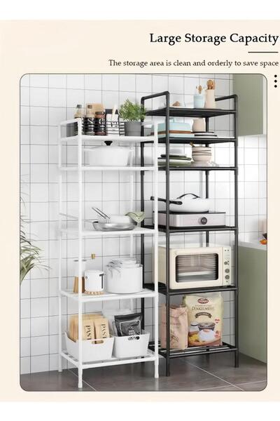 Generic 6-layer Kitchen Storage Rack With Rollers Kitchen Bedroom Laundry Room Vertical Metal Shelf Rack