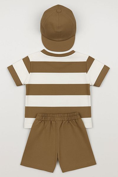 ZİMBOO Boy's Hat and Striped 3-Piece Set