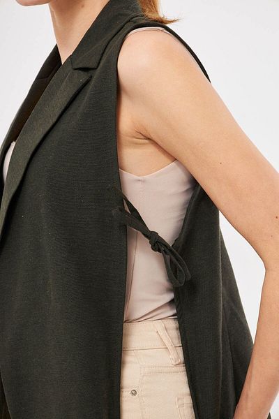 armonika Women's Khaki Men's Collar Side Tie Vest Arm-25K 001007